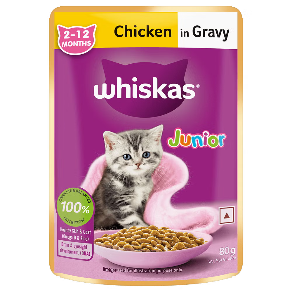 Whiskas Junior Wet Food Pouch - Mackerel Flavour (2-12 Months) 80g